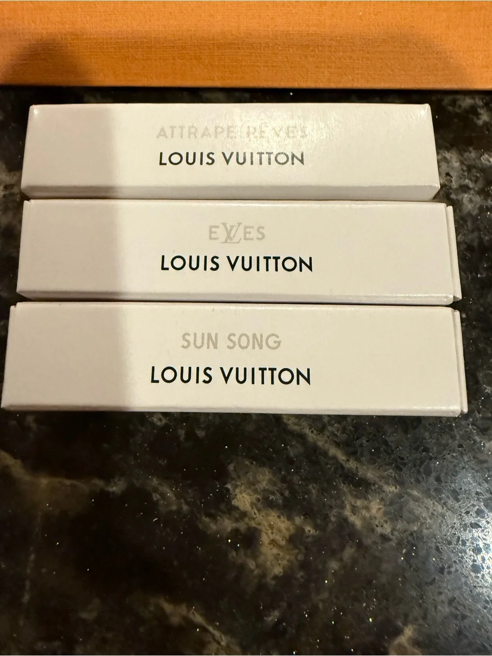 Unopened Louis Vuitton Eau de Parfum Sample Boxes Attrape, Exes, Sun Song - Picture 3 of 4